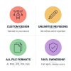 Branding Services Features youask- Custom design, unlimited revisions, all file formats, and 100% ownership for branding services. -image