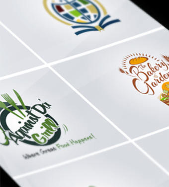 Logo Packages: A set of four colorful, illustrated logos on a white background with playful typography and food-themed graphics such as utensils, bread, and produce. Includes phrases like “Against Da Grain” and “The Bakery Garden.”. Logo Packages: A set of four colorful, illustrated logos on a white background with playful typography and food-themed graphics such as utensils, bread, and produce. Includes phrases like “Against Da Grain” and “The Bakery Garden.”.